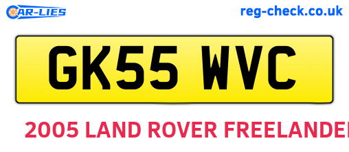 GK55WVC are the vehicle registration plates.