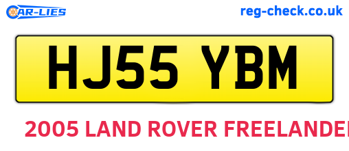 HJ55YBM are the vehicle registration plates.