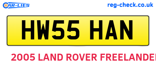 HW55HAN are the vehicle registration plates.
