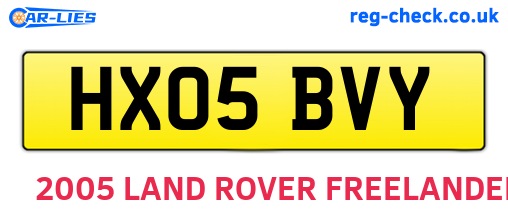 HX05BVY are the vehicle registration plates.