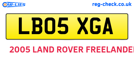 LB05XGA are the vehicle registration plates.