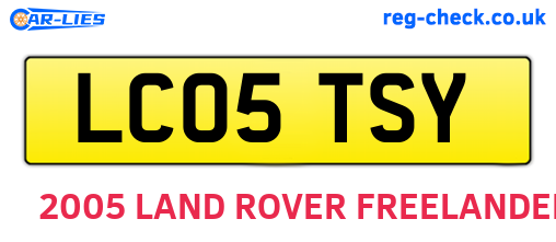 LC05TSY are the vehicle registration plates.