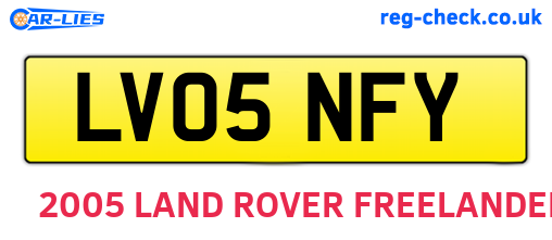 LV05NFY are the vehicle registration plates.