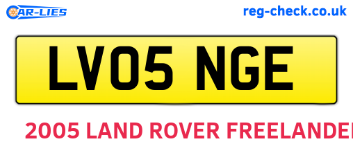 LV05NGE are the vehicle registration plates.