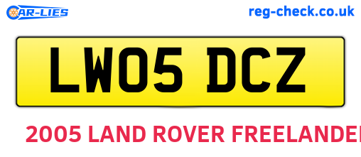 LW05DCZ are the vehicle registration plates.
