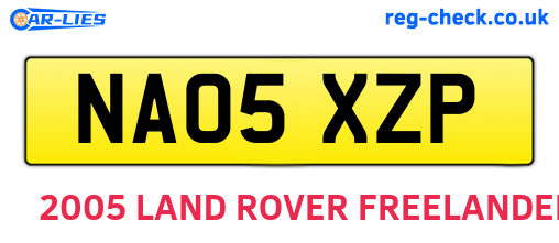 NA05XZP are the vehicle registration plates.