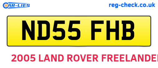 ND55FHB are the vehicle registration plates.