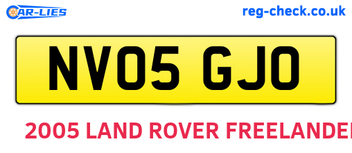 NV05GJO are the vehicle registration plates.