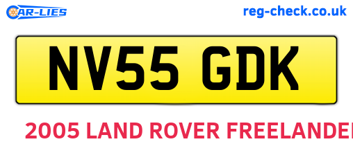 NV55GDK are the vehicle registration plates.