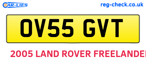 OV55GVT are the vehicle registration plates.