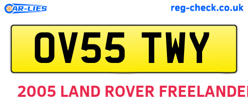 OV55TWY are the vehicle registration plates.
