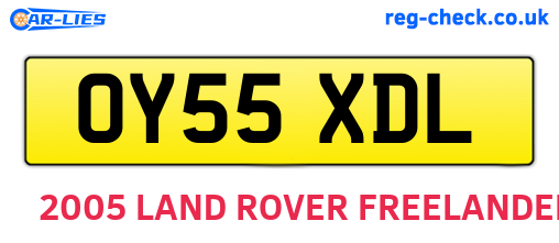OY55XDL are the vehicle registration plates.