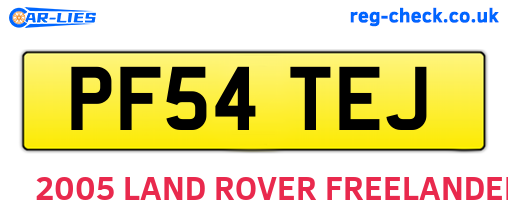 PF54TEJ are the vehicle registration plates.