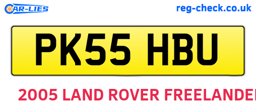 PK55HBU are the vehicle registration plates.