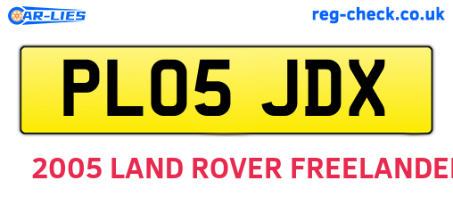 PL05JDX are the vehicle registration plates.