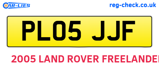 PL05JJF are the vehicle registration plates.
