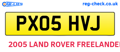 PX05HVJ are the vehicle registration plates.
