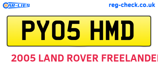 PY05HMD are the vehicle registration plates.