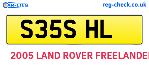 S35SHL are the vehicle registration plates.