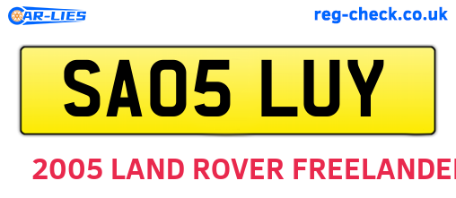 SA05LUY are the vehicle registration plates.