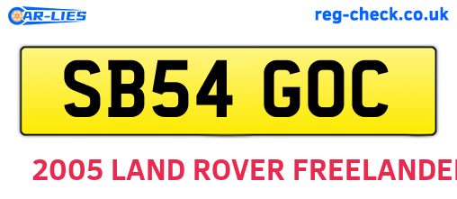 SB54GOC are the vehicle registration plates.