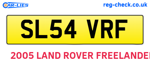 SL54VRF are the vehicle registration plates.