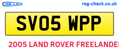 SV05WPP are the vehicle registration plates.
