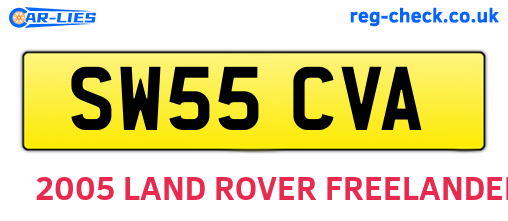 SW55CVA are the vehicle registration plates.
