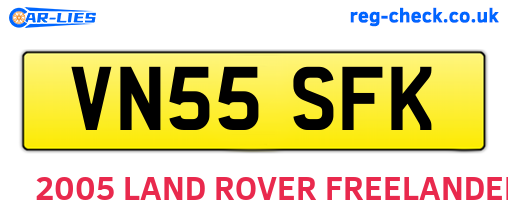 VN55SFK are the vehicle registration plates.