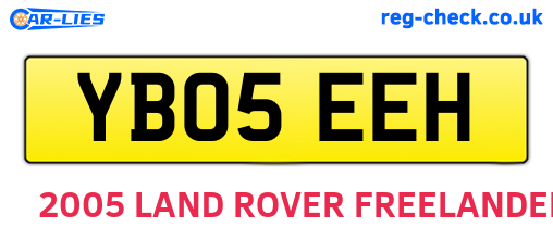 YB05EEH are the vehicle registration plates.