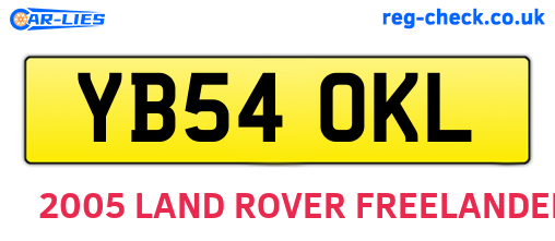 YB54OKL are the vehicle registration plates.