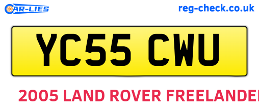 YC55CWU are the vehicle registration plates.