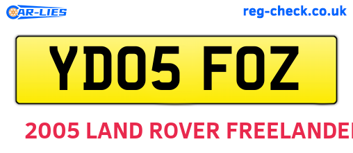 YD05FOZ are the vehicle registration plates.