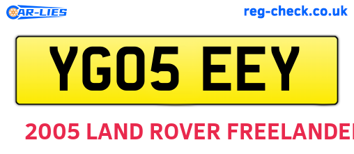 YG05EEY are the vehicle registration plates.