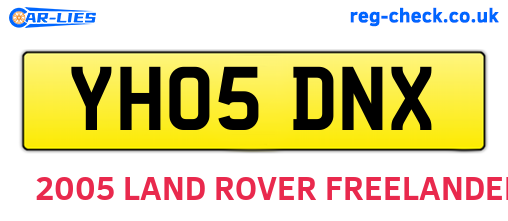 YH05DNX are the vehicle registration plates.