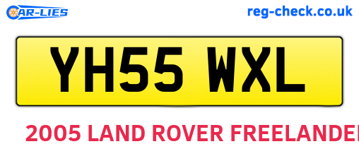 YH55WXL are the vehicle registration plates.