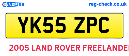 YK55ZPC are the vehicle registration plates.