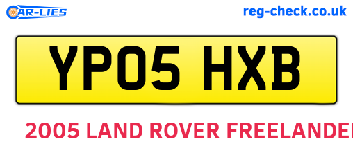 YP05HXB are the vehicle registration plates.
