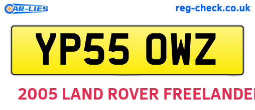 YP55OWZ are the vehicle registration plates.