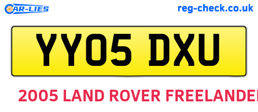 YY05DXU are the vehicle registration plates.