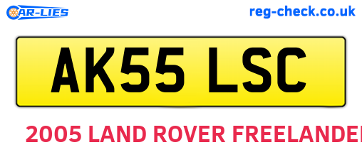 AK55LSC are the vehicle registration plates.