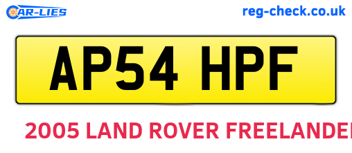 AP54HPF are the vehicle registration plates.