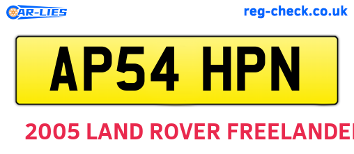 AP54HPN are the vehicle registration plates.