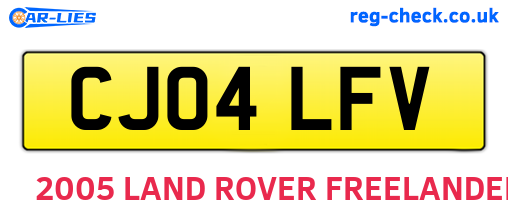 CJ04LFV are the vehicle registration plates.