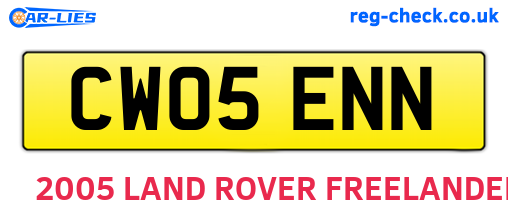 CW05ENN are the vehicle registration plates.