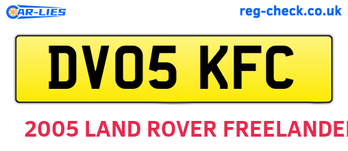 DV05KFC are the vehicle registration plates.