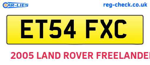 ET54FXC are the vehicle registration plates.