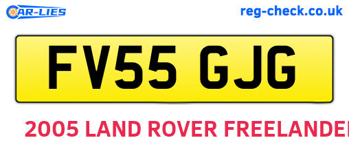 FV55GJG are the vehicle registration plates.