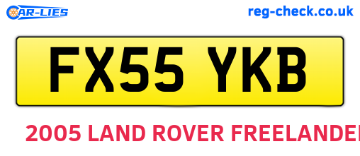 FX55YKB are the vehicle registration plates.