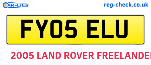FY05ELU are the vehicle registration plates.